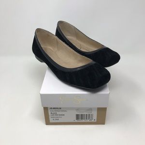 Jessica Simpson Black Suede Merlie Flats Size 6.5